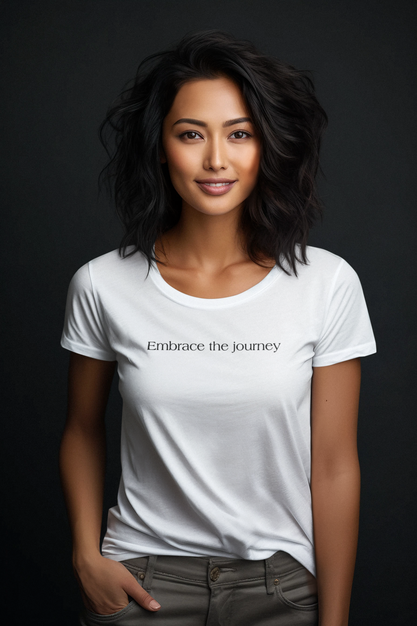 Embrace the Journey Women's Tee – Inspirational Minimalist Graphic Shirt