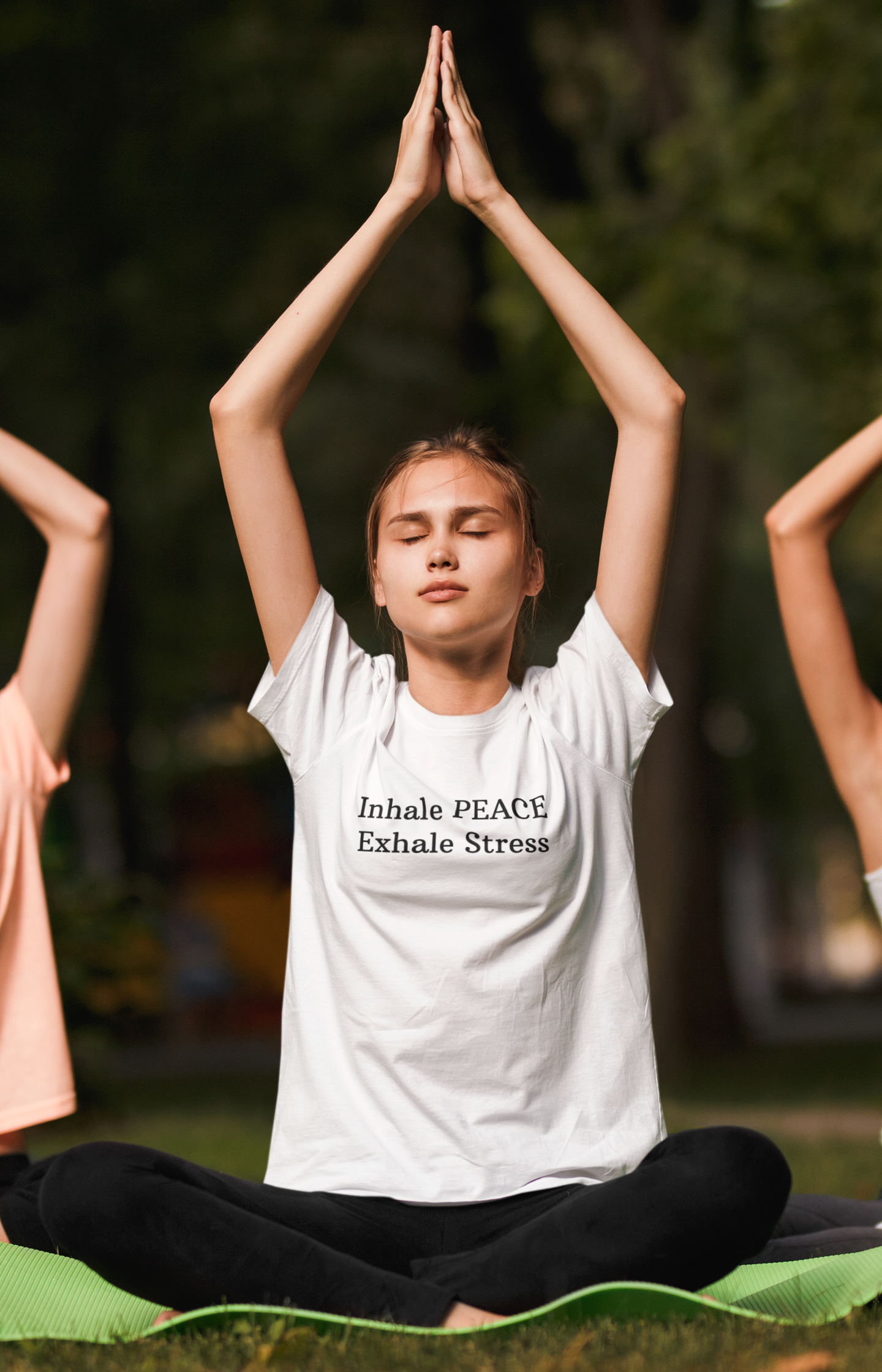 Inhale PEACE Exhale Stress Women's Tee — Relaxation Mindfulness Graphic T-Shirt