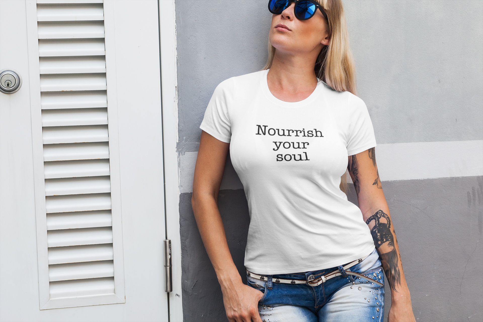 Nourrish Your Soul Women's Tee – Inspirational Self-Care Shirt